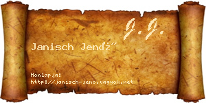 Janisch Jenő névjegykártya